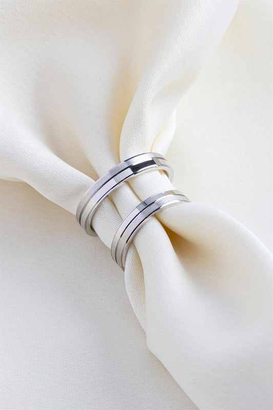 Silver 4 mm Classic Combination Wedding Ring