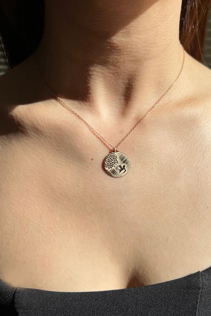 Collier médaillon oiseau en argent