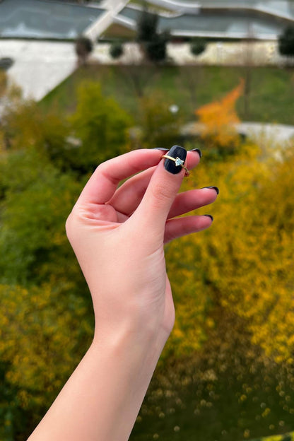 Silver Blue Heart Gemstone Ring