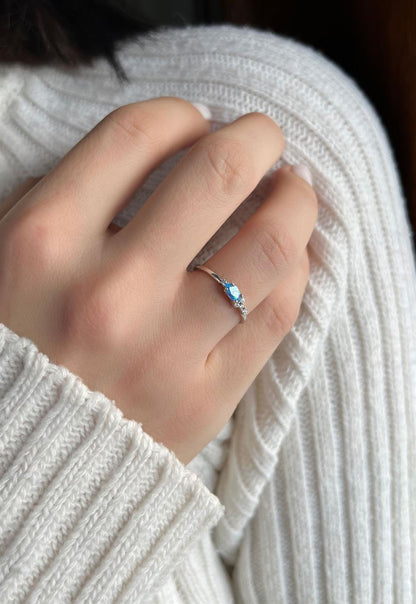 Silver Shuttle Gemstone Ring