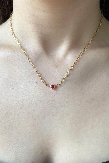 Silver Minimal Birth Stone Necklace