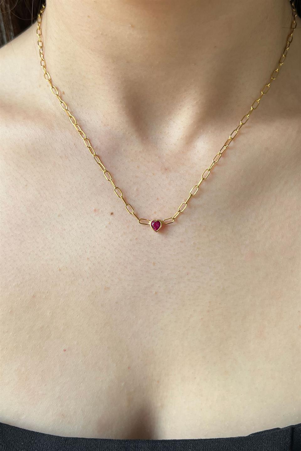 Silver Minimal Birth Stone Necklace