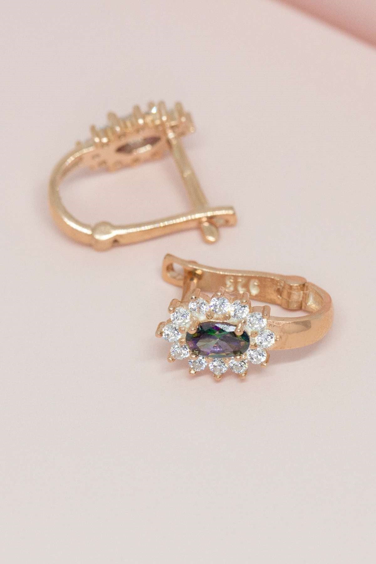 Silver Mystical Topaz Gemstone Earrings