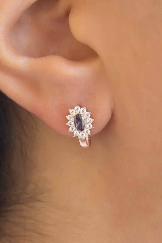 Silver Mystical Topaz Gemstone Earrings