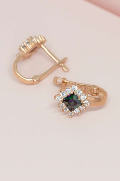 Silver Mystical Topaz Gemstone Earrings