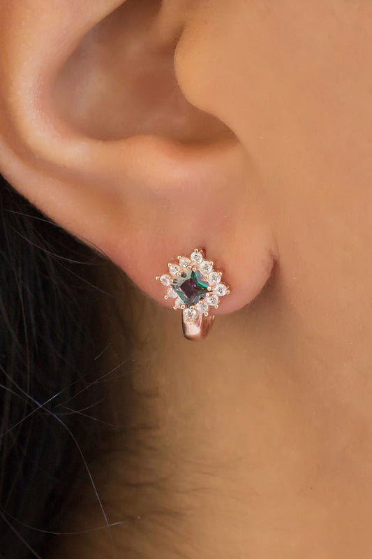 Silver Mystical Topaz Gemstone Earrings