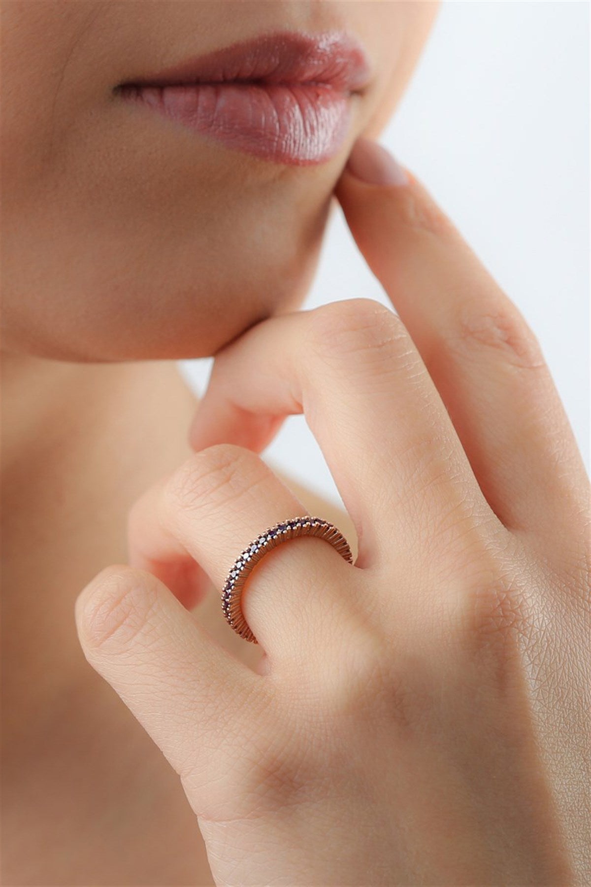 Silver Purple Gemstone Full Stones Ring