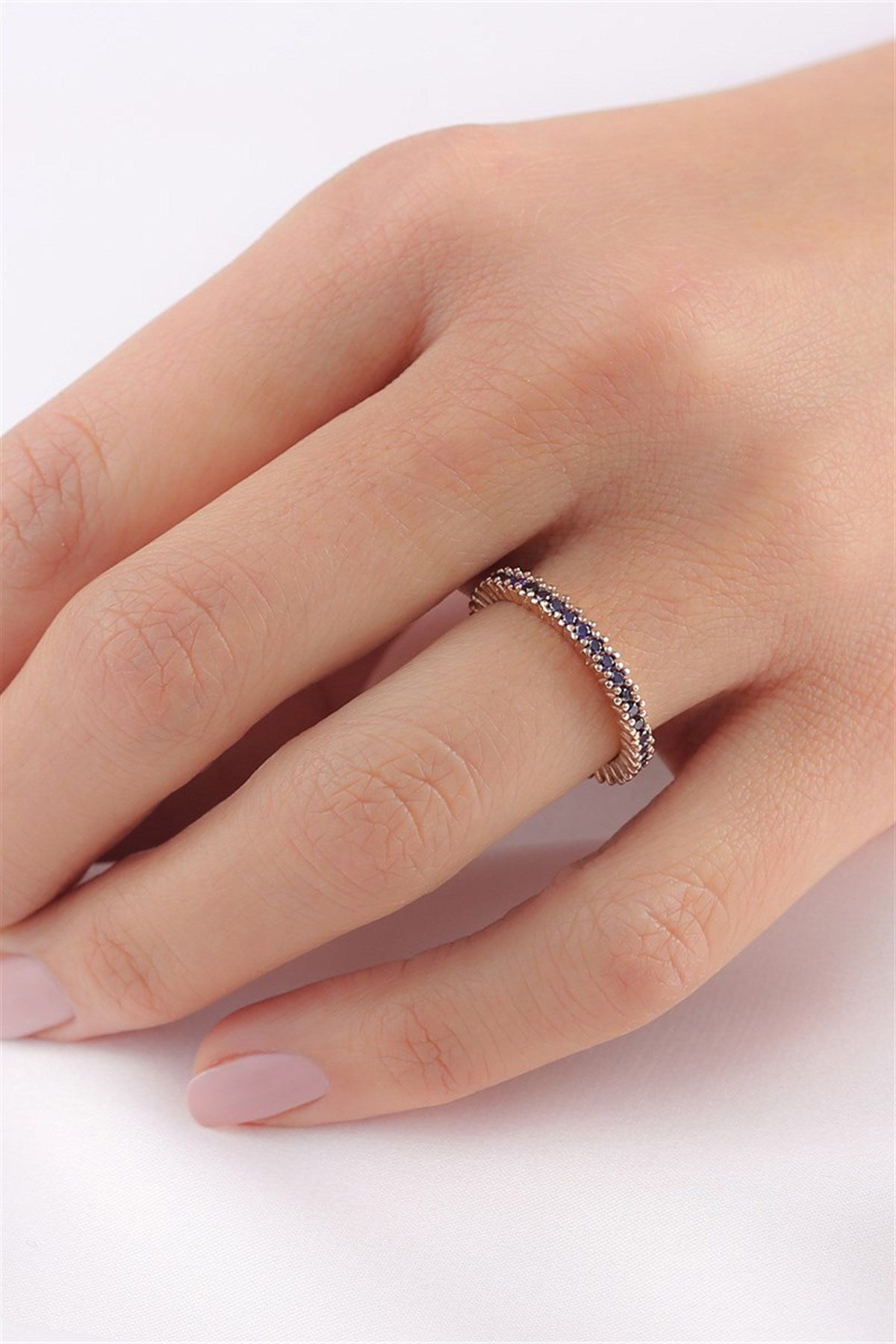 Silver Purple Gemstone Full Stones Ring