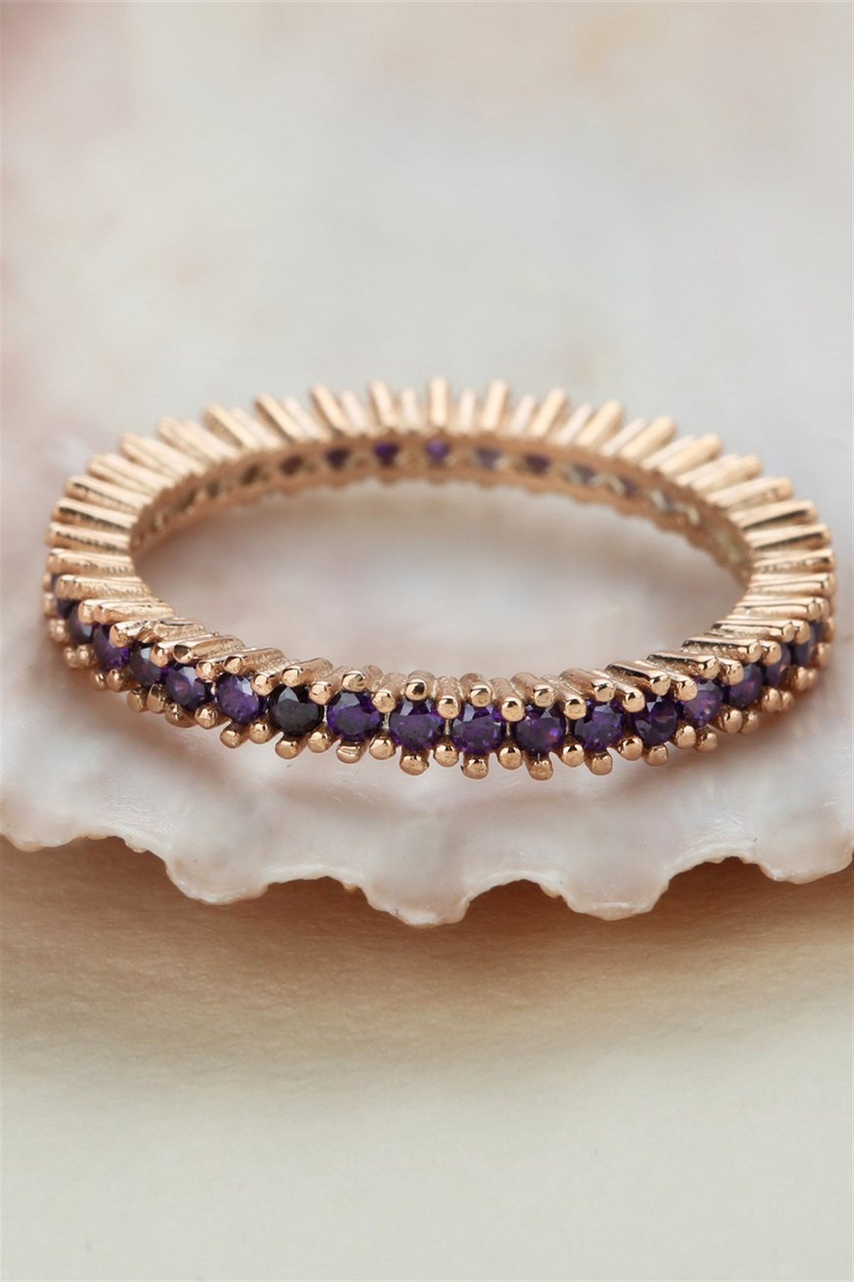 Silver Purple Gemstone Full Stones Ring