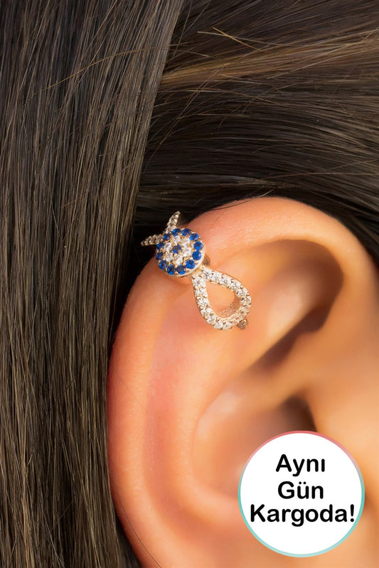 Boucles d'oreilles en argent pour cartilage du mauvais œil