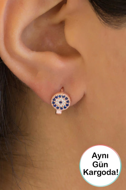 Boucles d'oreilles mauvais œil en argent