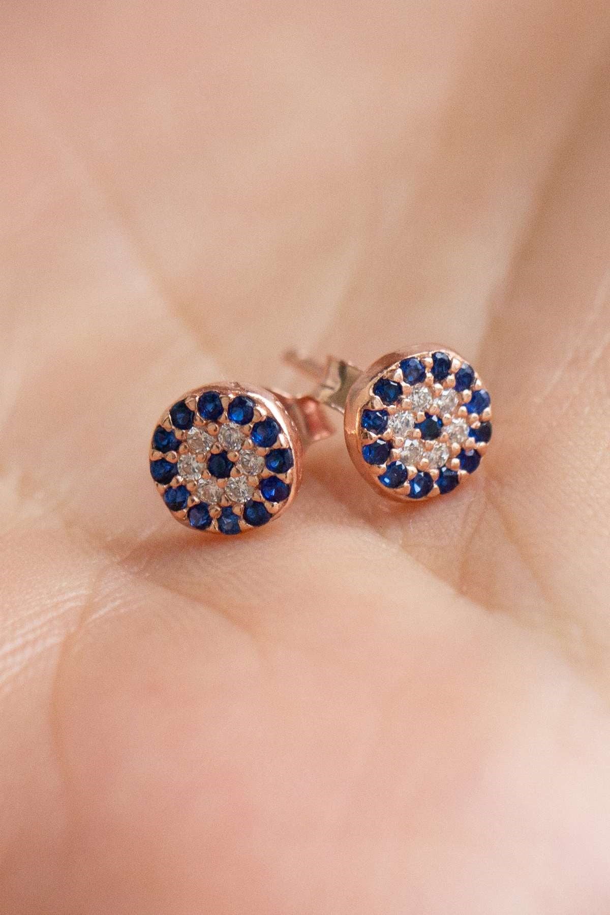 Boucles d'oreilles mauvais œil en argent