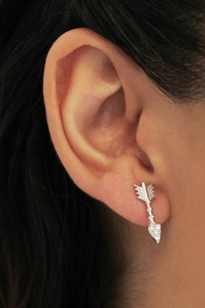 Boucles d'oreilles flèche en argent