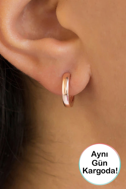 Silver Medium Size Hoop Earrings