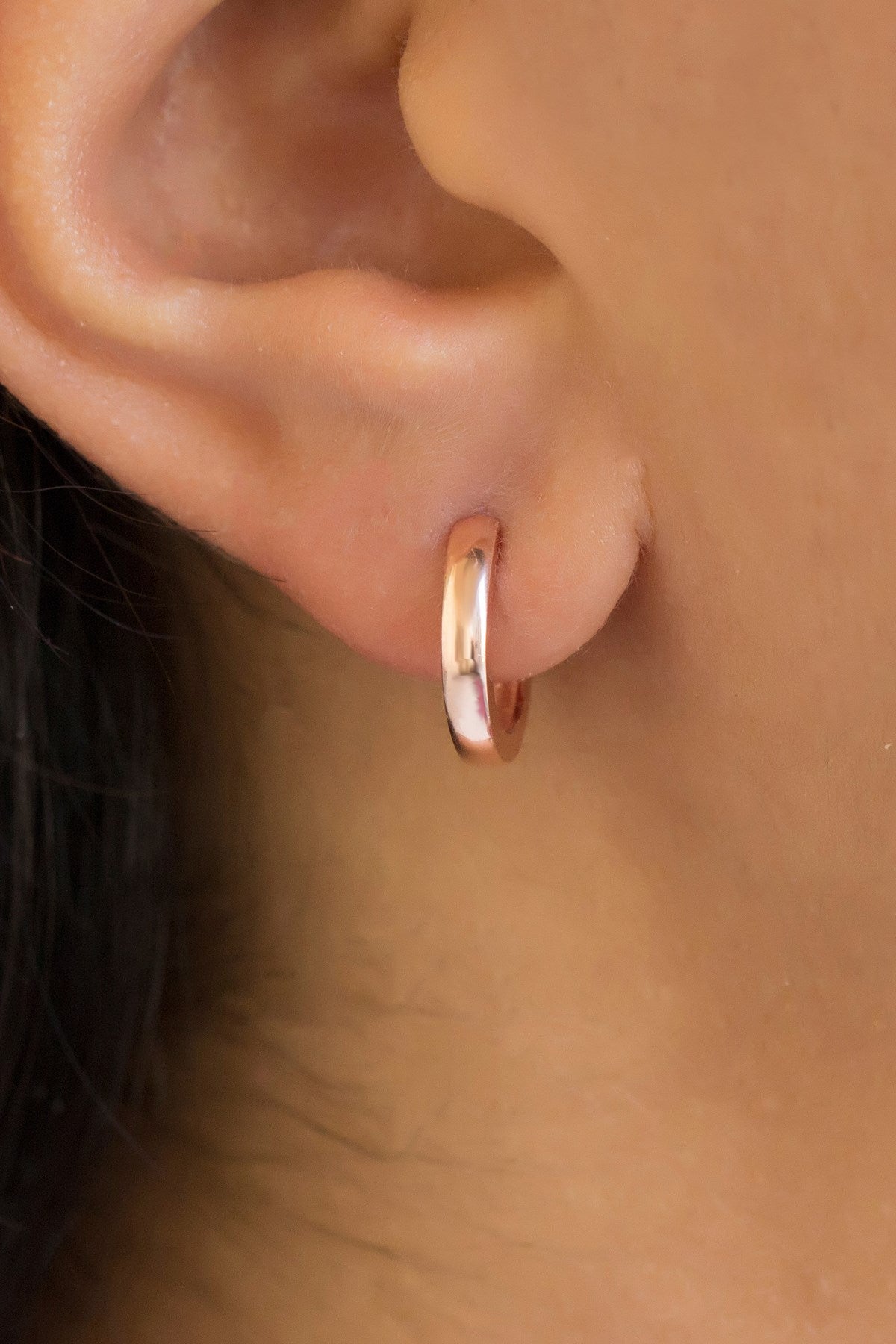 Silver Medium Size Hoop Earrings