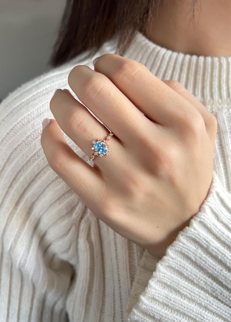 Silver Oval Gemstone Ring