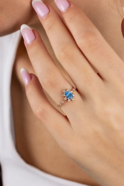 Silver Oval Gemstone Ring