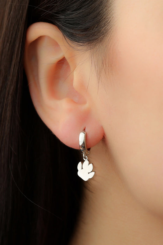 Silver Paw Earrings