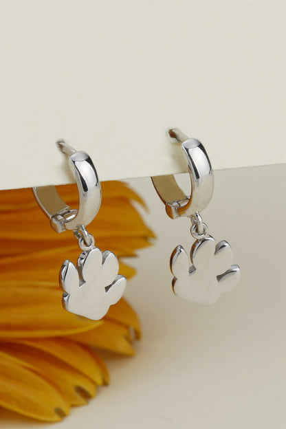 Silver Paw Earrings