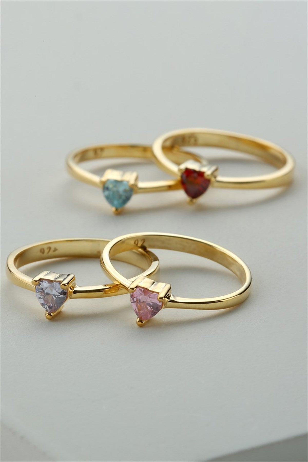 Silver Pink Heart Gemstone Ring