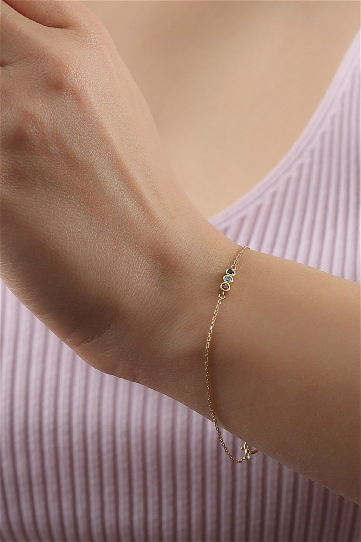 Silver Colorful Gemstone Bracelet
