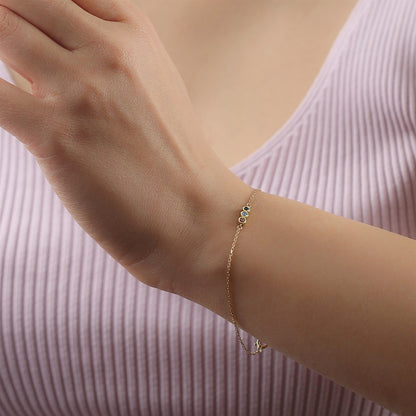 Silver Colorful Gemstone Necklace Bracelet Mini Set