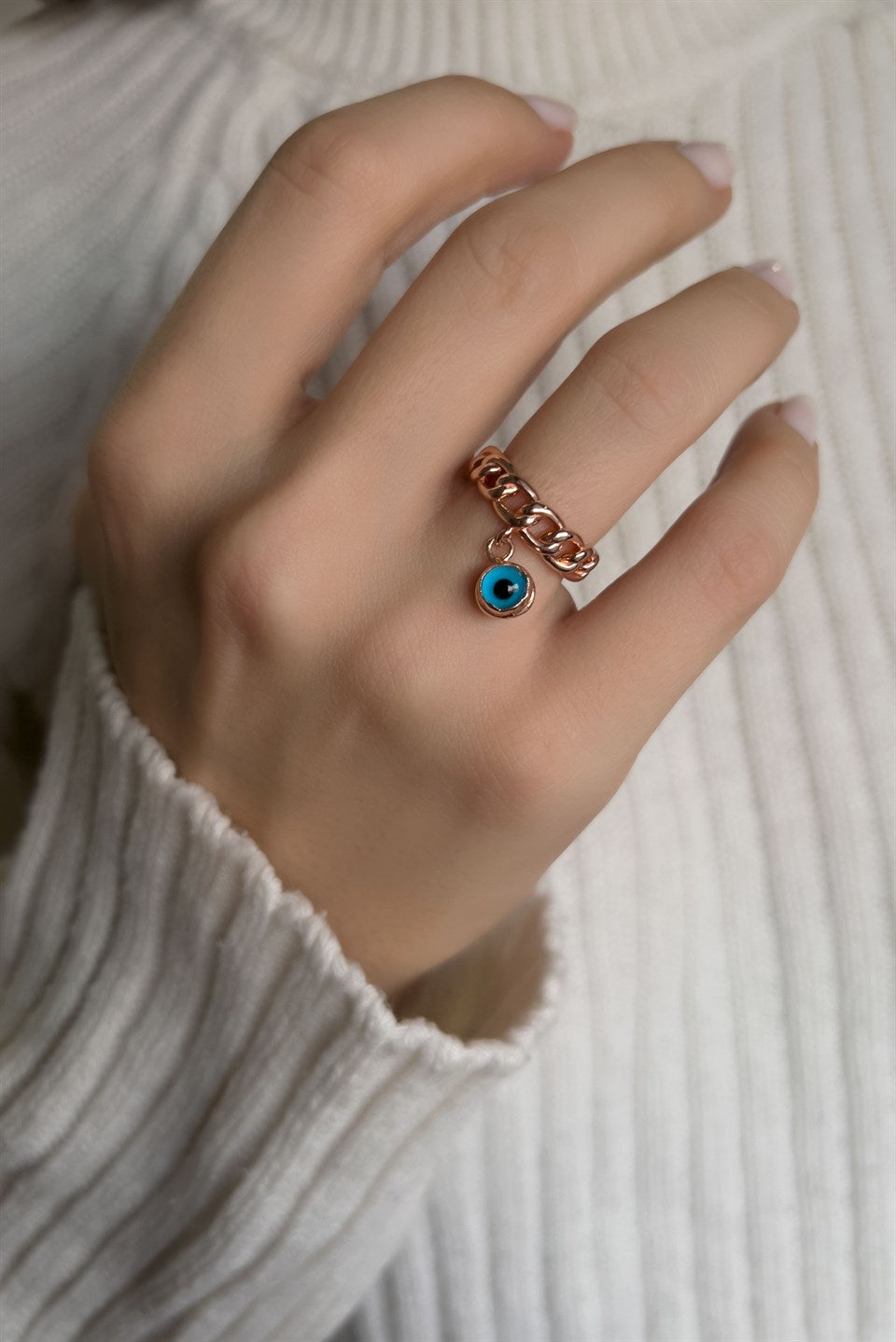 Silver Wobbly Eye Ring