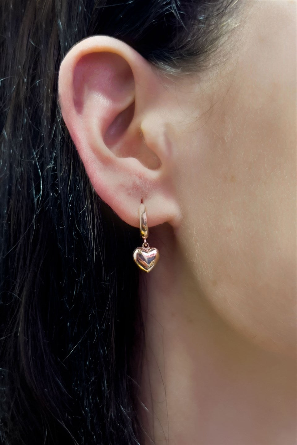 Silver Wobbly Heart Earrings