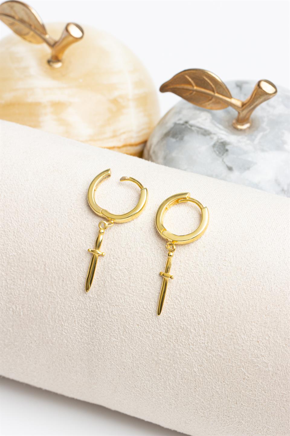 Silver Wobbly Sword Earrings