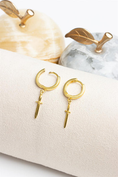 Silver Wobbly Sword Earrings