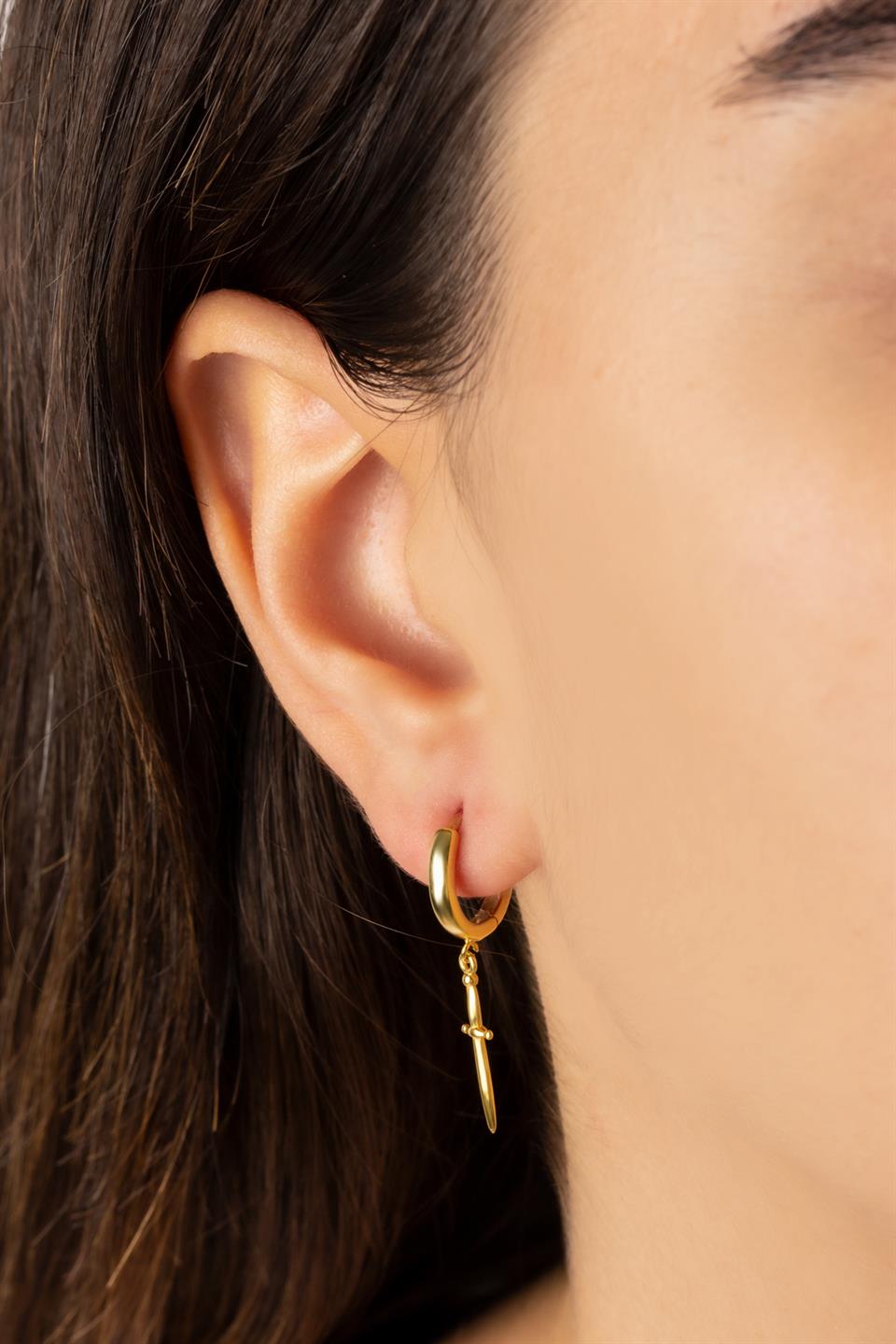 Silver Wobbly Sword Earrings