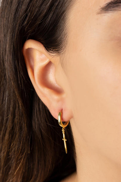 Silver Wobbly Sword Earrings