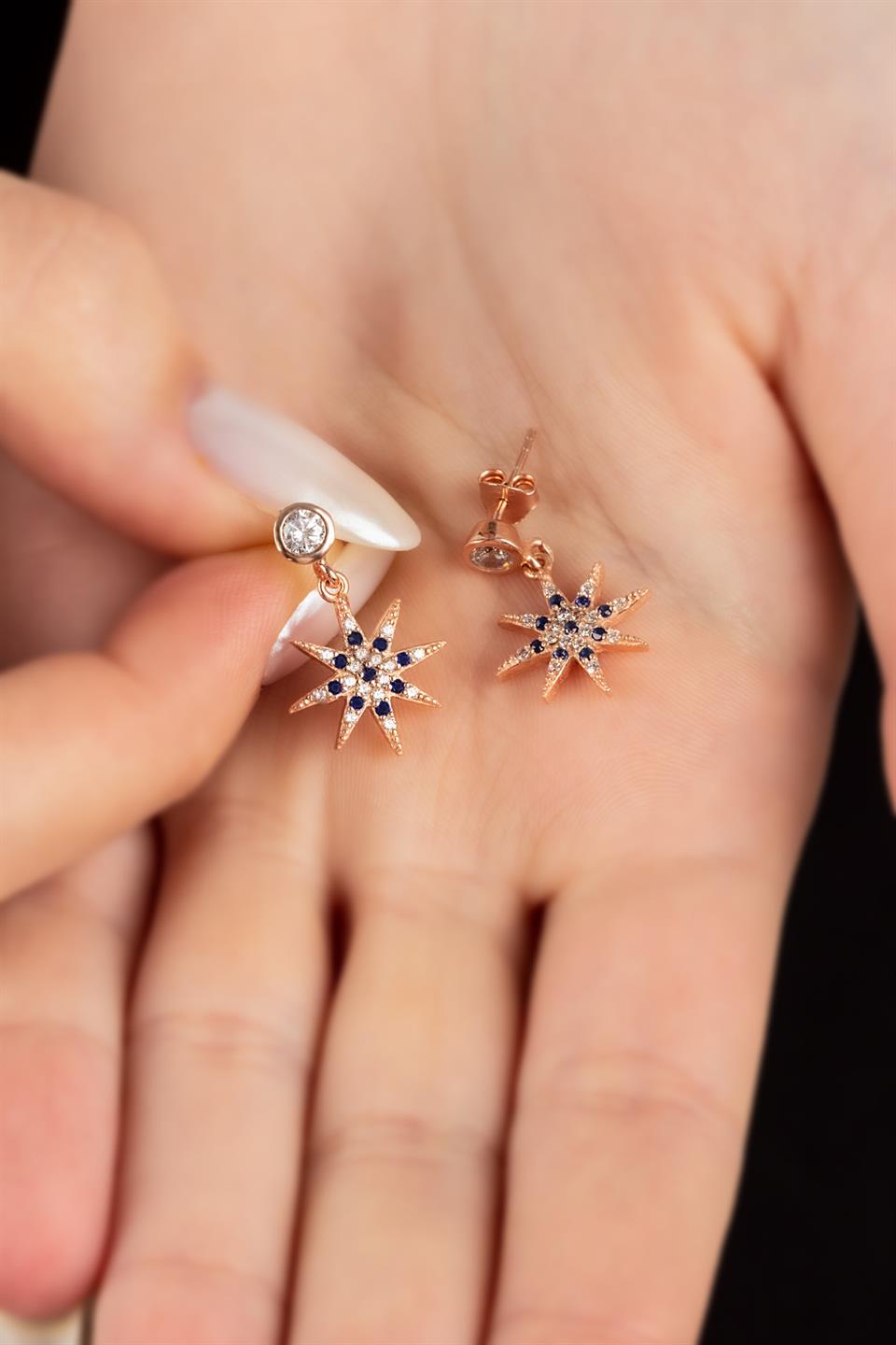 Silver Wobbly Evil Eye Earrings