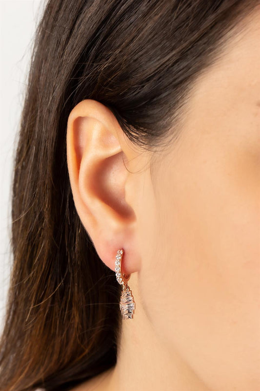 Silver Wobbly Gemstone Earrings