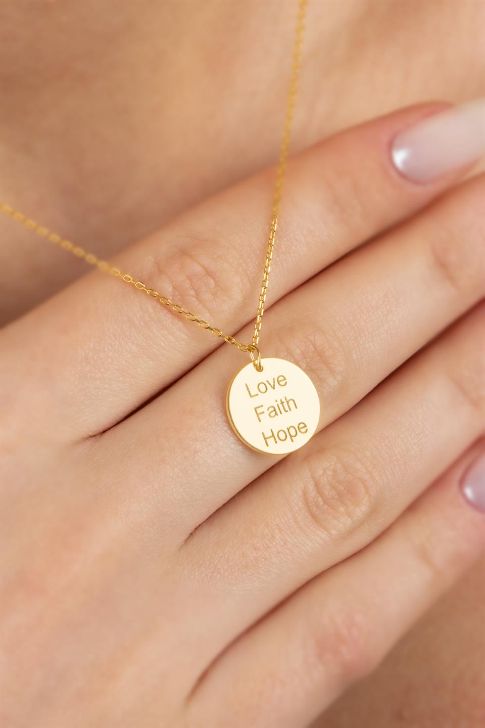 Silver Love, Faith, Hope Necklace