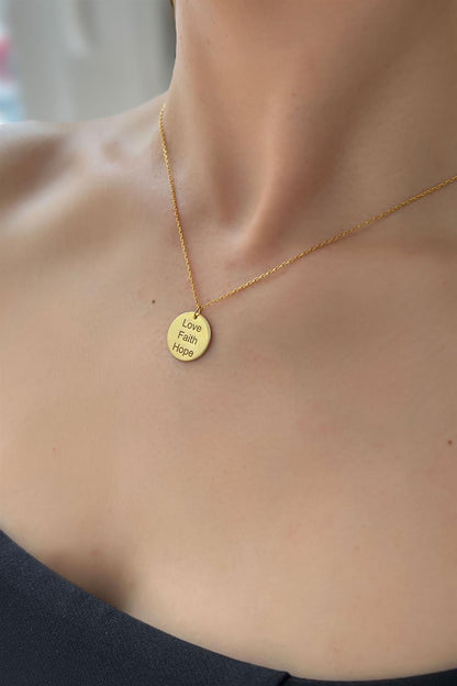 Silver Love, Faith, Hope Necklace