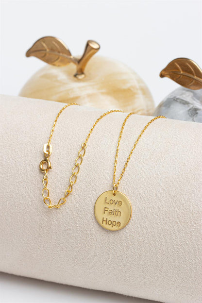 Silver Love, Faith, Hope Necklace