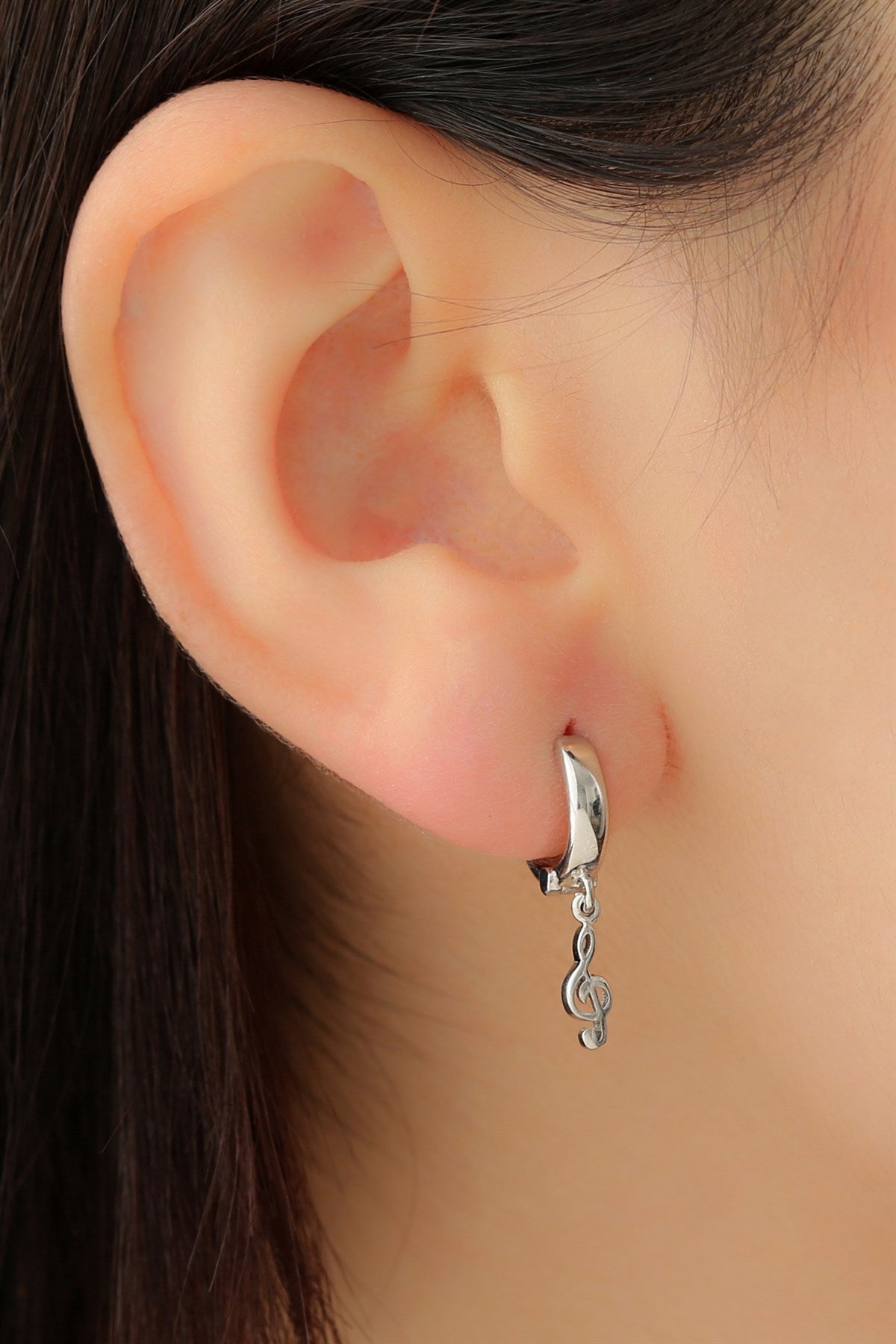 Silver Treble Clef Earrings