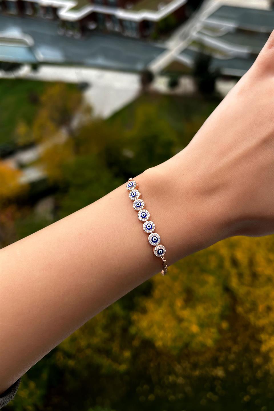 Bracelet mauvais œil en argent