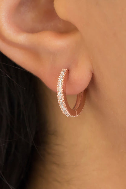 Boucles d'oreilles créoles de grande taille en argent avec pierres précieuses