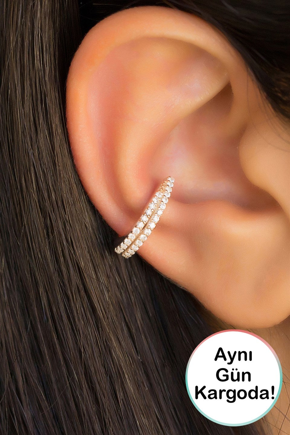 Boucles d'oreilles cartilage en argent avec pierres précieuses