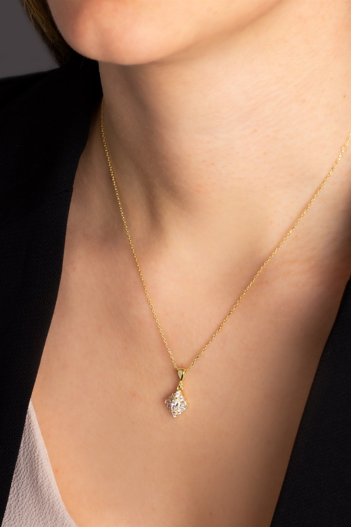 Silver Oval Gemstone Necklace