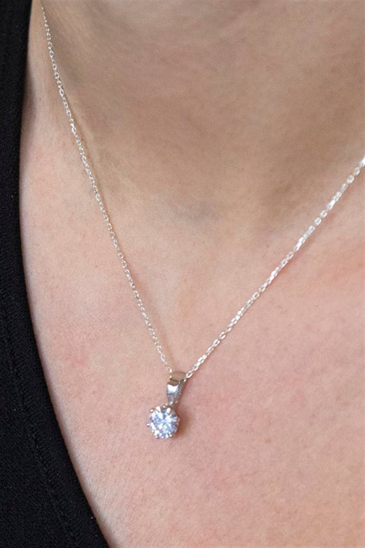 Silver Solitaire Necklace