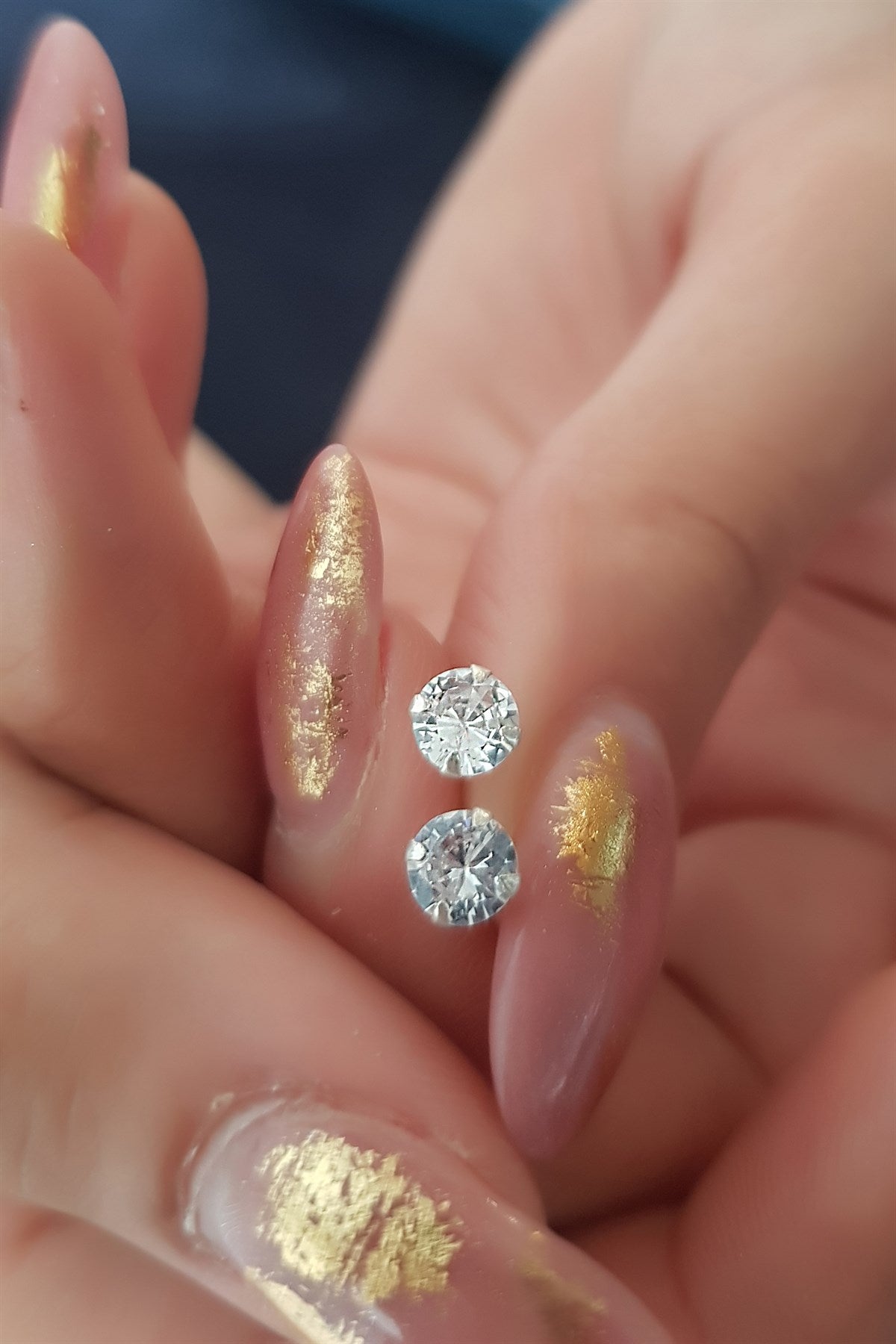 Silver Solitaire Earrings