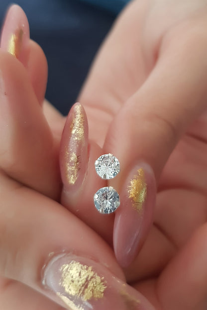 Silver Solitaire Earrings