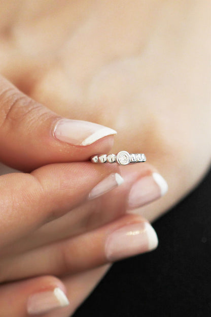 Silver Solitaire Earrings