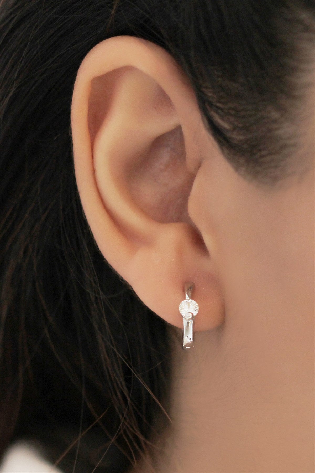 Silver Solitaire Earrings