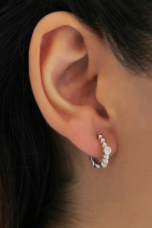 Silver Solitaire Earrings