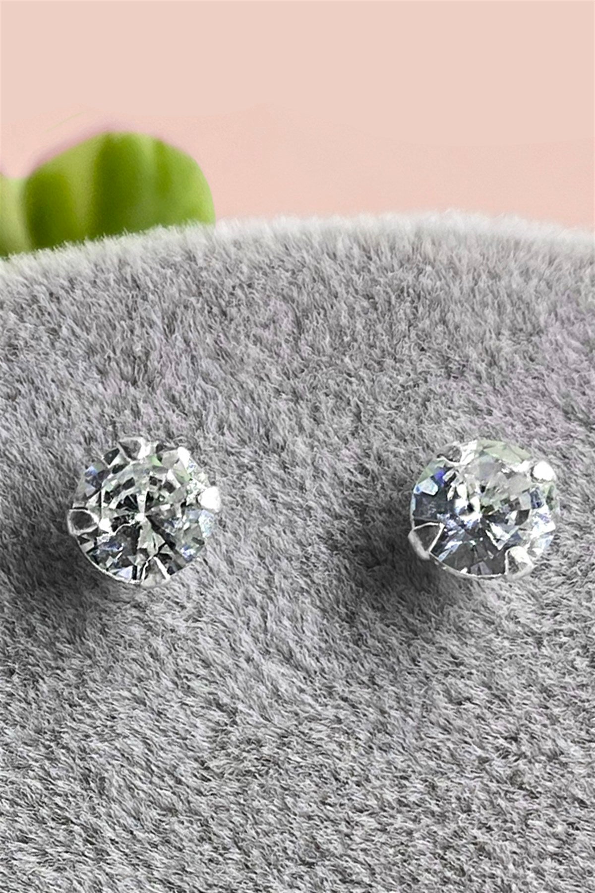 Silver Solitaire Earrings