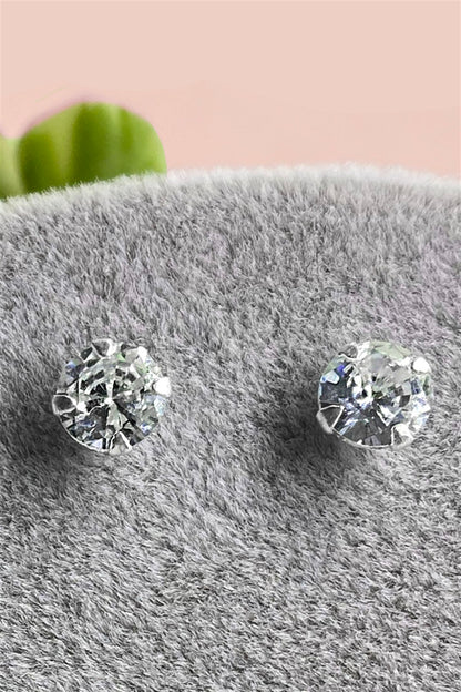 Silver Solitaire Earrings